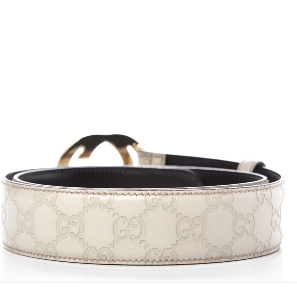 Guccissima Belt Interlocking G Palladium Leather - Picture 4 of 11